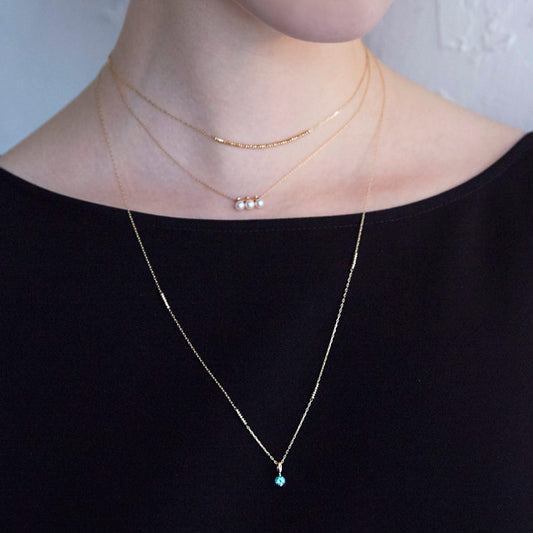 M-Pearl Smooth Zircon Small Necklace For Her